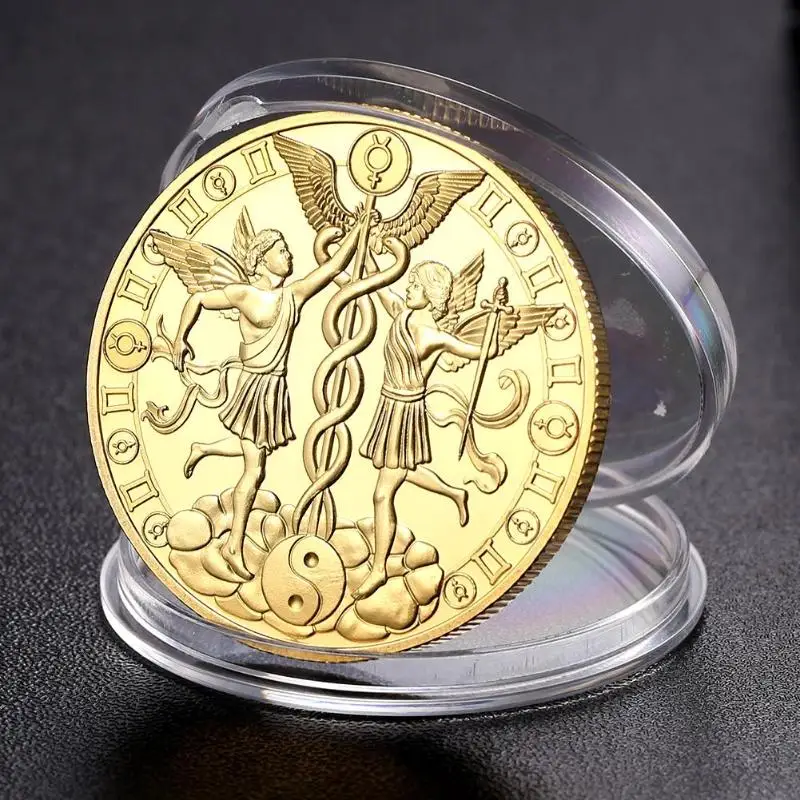 

Commemorative Coin Gold Plated Bitcoin Coin 12 Constellation Gold Plated Physical Collectible Gift Metal Antique Imitation