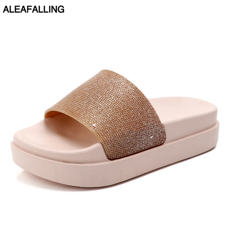 Aleafalling из мягкой кожи женские тапочки Лето массаж Дамская zapatos mujer модная обувь