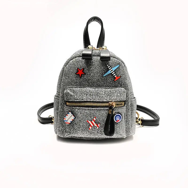 מוצר 2017 Mini Backpack Women Shoulder Bags For Teenage Girls Glitter