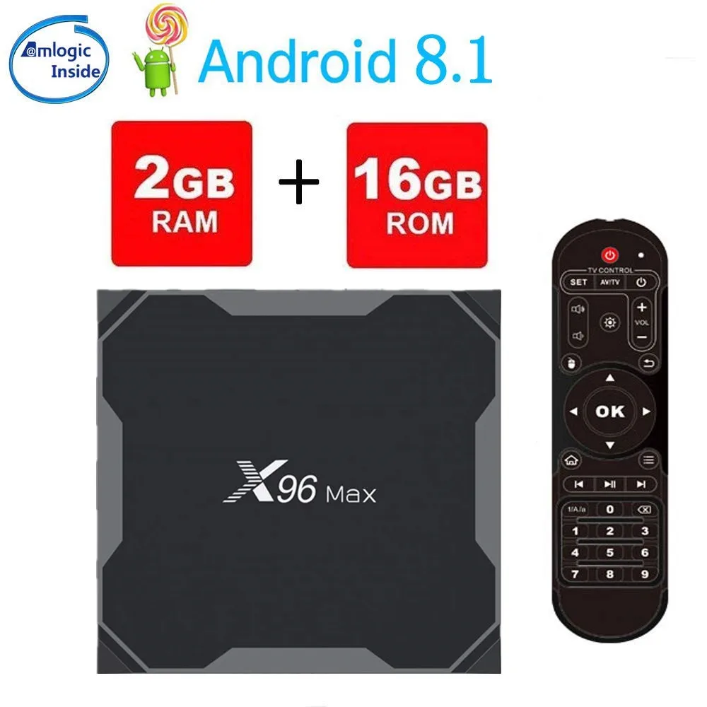 

X96Max Smart Android 8.1 TV BOX Amlogic S905X2 LPDDR4 Quad Core 4GB 64GB 2.4G&5GHz Wifi BT 1000M 4K X96 Max tvbox Set-top box