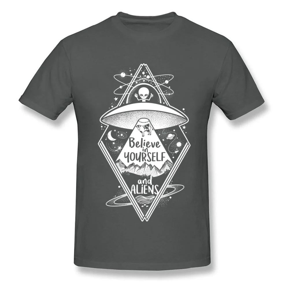 Casual Printed On Short Sleeve Tops T Shirt Labor Day Round Neck Pure Cotton Men T Shirt Printed On Tee-Shirts Fashionable believe in yourself and aliens 7504 carbon
