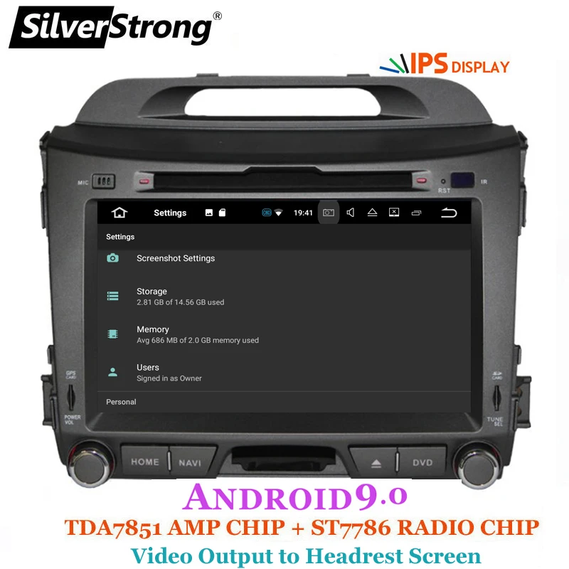 SilverStrong Android9.0 IPS 2 din Автомобильный мультимедийный автомобильный DVD плеер для KIA