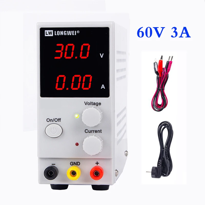

Adjustable Lab Digital Switching DC Power Supply 60V 3A Longwei Laboratory Power Supplies Tester Tools Support 110V/220V EU US