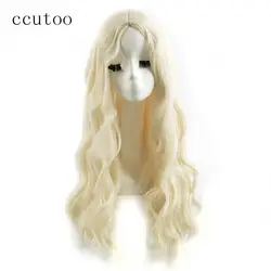 Ccutoo 70 см Алиса в стране чудес белый queen блондинка длинные вьющиеся синтетические волосы косплэй Искусственные парики для хеллоуина и