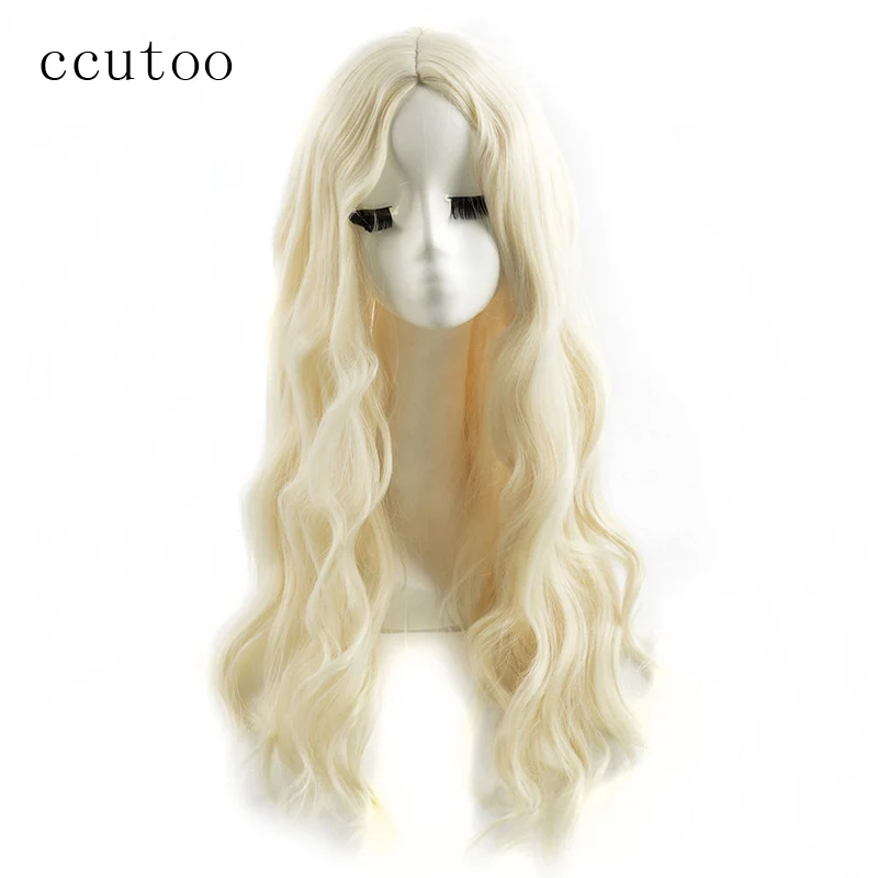 

ccutoo 70cm Alice in Wonderland White Queen Blonde Long Curly Synthetic Hair Cosplay Wigs Halloween Chrismas Party Costume Wigs