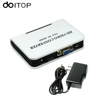 

DOITOP VGA to HDMI Output 1080P HD TV Video Converter Adapter Box Digital to Analog Video Audio For PC Laptop Tablet