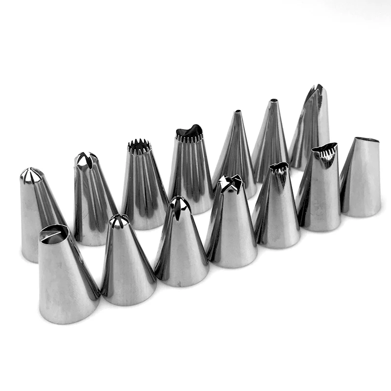 16PCS Nozzles for Confectionery Bag Cake Icing Decorating Tools Confectionery Nozzles Cream Nozzles Reusable Pastry Bag (7)