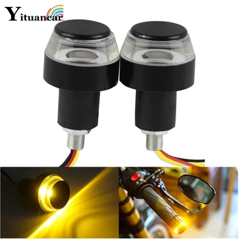 

Yituancar 2Pcs 3W LED Motorcycle Handle Bar End Indicator Grip Plug White Day Light Amber Turn Signal Lamp FOR 22mm Handlebar