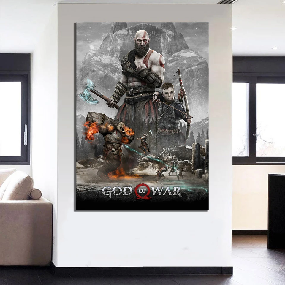 Canvas HD Prints Poster Wall Art Pictures Frame 1 Pieces God of War 4 Game Painting Modular