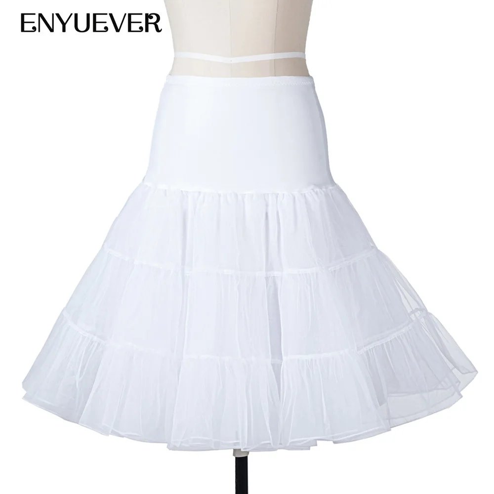 

Enyuever Adult Tutu Skirt Shorts Vintage Retro Swing Pin Up Crinoline Jupon Rockabilly Petticoat Vestido Underskirt White Skirt