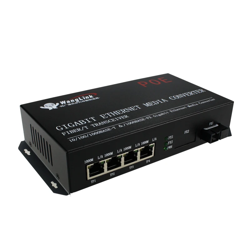 Gigabit 4 port POE ethernet switch 1 Fiber Ports+ 4 POE Rj45 Ports Network switch 24x10 100 1000m gigabit ethernet rj45 ports 4xtp sfp combo industrial managed network switch