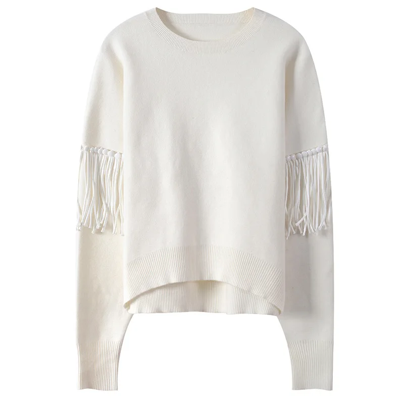Z-ZOUX Women Sweater Tassel Spliced Long Sleeve Knitted Pullover All Match Pullover Sweater Loose Winter Coat Knitted Jacket Z-ZOUX Women Sweater Tassel Spliced Long Sleeve Knitted Pullover All Match Pullover Sweater Loose Winter Coat Knitted Jacket
