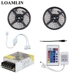 5 м 10 м RGB 2835/3528SMD гибкие светодиодные полосы, 24 клавиши ИК RGB Led контроллер Питание Adapter Kit