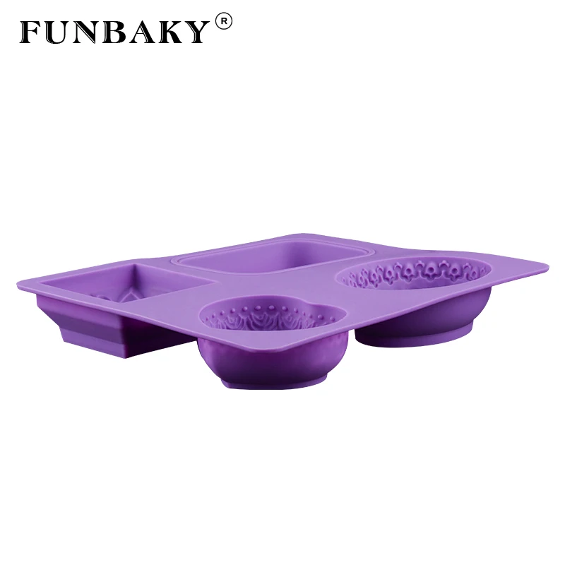 FUNBAKY 4 полости розы Силиконовые формы для мыла 3d DIY цветы мыло ручной работы