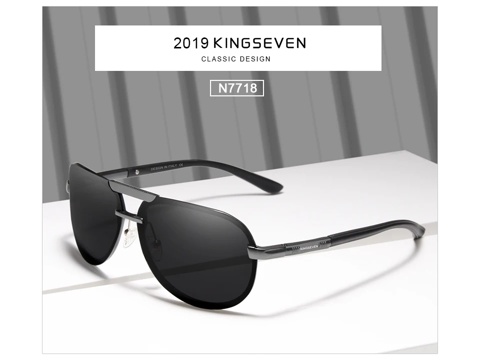 KINGSEVEN High Quality Polarized Sunglasses Men's Pilot Driving