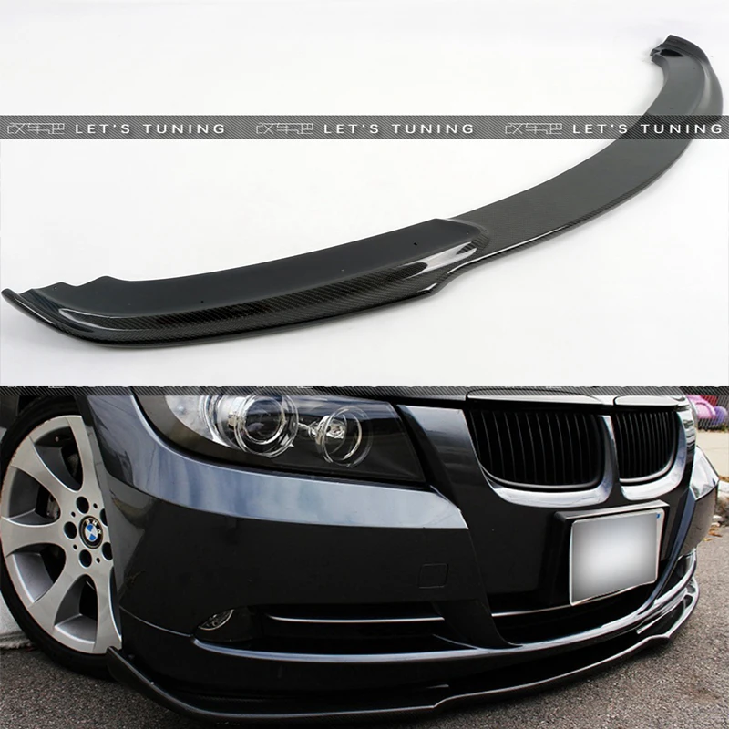 H Style Carbon Fiber front Bumper Lip Diffuser For BMW E90 Standard