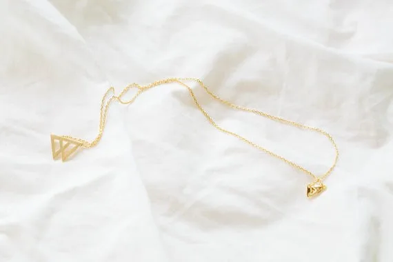 2014-Fashion-18k-gold-silver-rose-chevron-triangle-joined-necklace-jewelry-Free-Shipping (1)