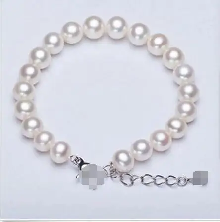 

FREE SHIPPING HOT sell new Style >>>> 8-9mm 7-8inch AAA Akoya Natural White Pearl Traditional Bracelet