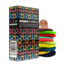 10Pcs multiple color condoms innocent fun 10 fitted condoms wholesale For women Excited orgasm sex products