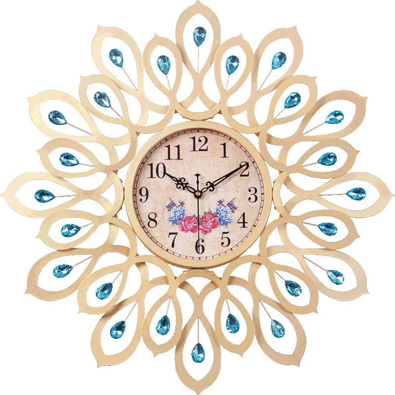 Beautiful Peacock Wall Charts Family Mute Personality Wall Clocks 60X60cm  