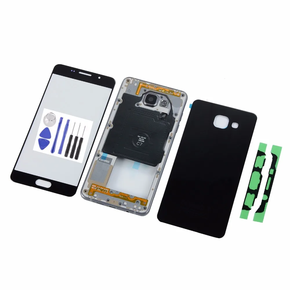 

For Samsung A5 2016 A510 A510F Touch Screen Panel+Housing Metal Middle Frame+Back Glass Battery Cover+Tools