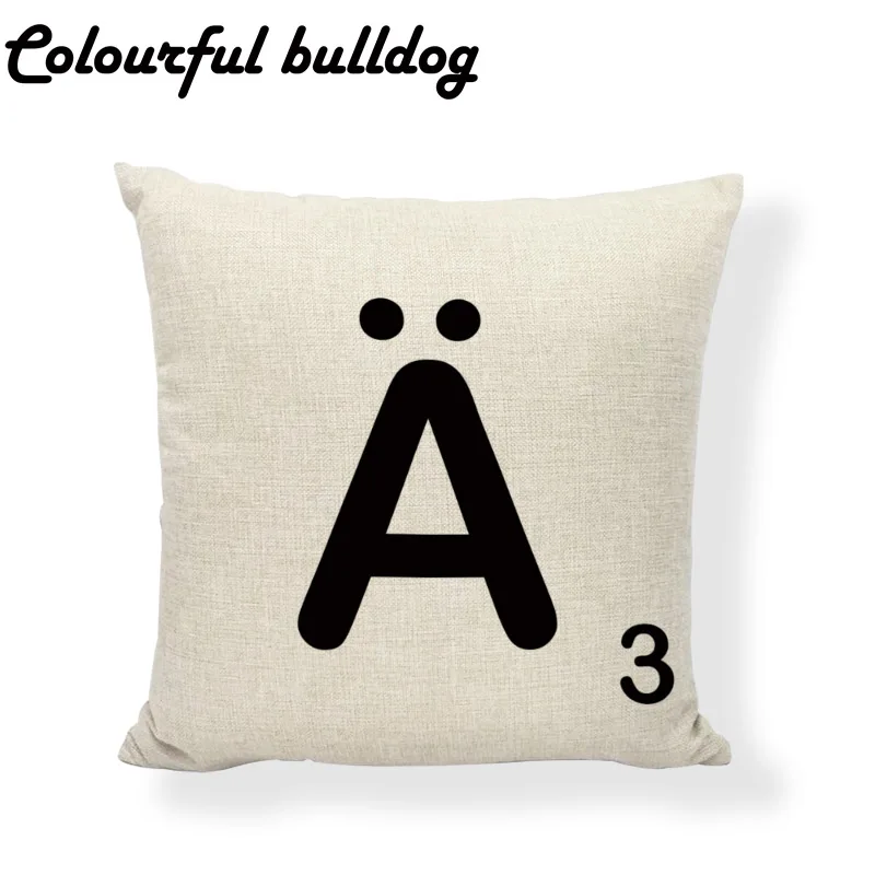 Online Shop New Design Alphabet Scrabble Tiles Throw Pillow Case