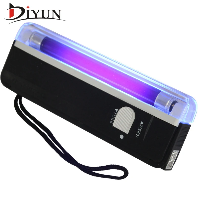 

New 2in1 Handheld UV LED Flashlight Torch Leak Detector For uv light bank note/test currency + White LED flashlight for Lighting