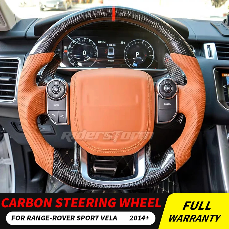 

For Land Rover Range Rover Sport Vela Carbon Fiber Steering Wheel button shifter Replace steering wheel airbag cover steering