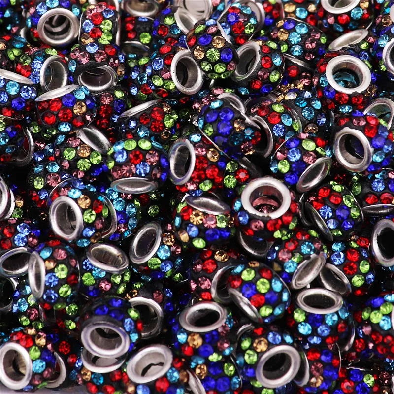 

20Pcs Big Hole Spacer Murano Crystal Glass Beads Fit Pandora Charms DIY Bracelet Necklace Earrings for Jewelry Making Women Girl