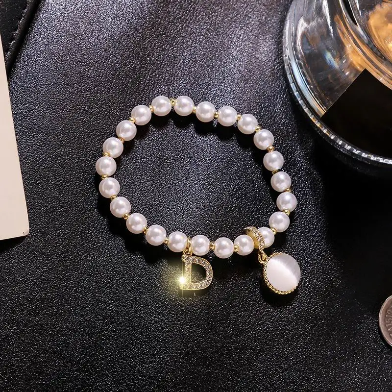 Модные женские жемчужные браслеты с буквенным принтом новые браслеты подарки на день рождения