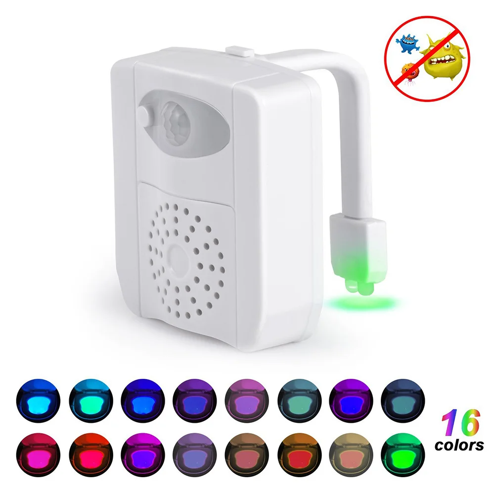 

UV Sterilizer Toilet Night Light Motion Activated LED Toilet Seat Light 16 Color Changing Bowl Bathroom Light with Aromatherapy