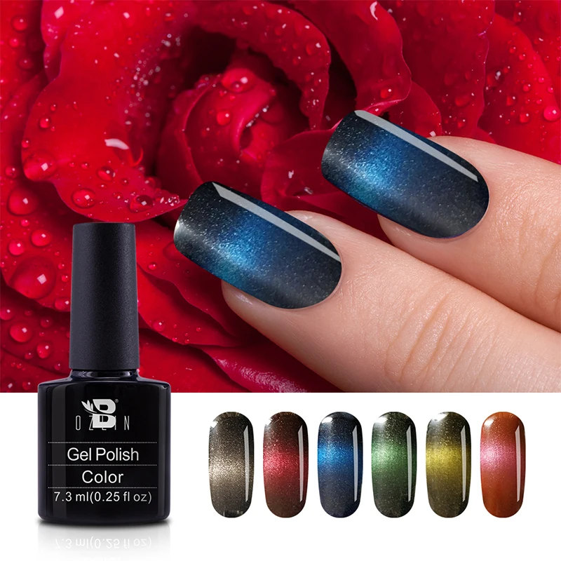 

1pcs Strong Effect Magnetic 7.3ml Rianbow Cat Eye Gel Nail Polish Lacquer Soak Off UV Gel DIY Varnish Nail Art Black Base Needed