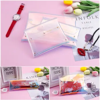 

Transparent Holographic Laser Cosmetic Bag Make Up Pouch Pen Pencil Case