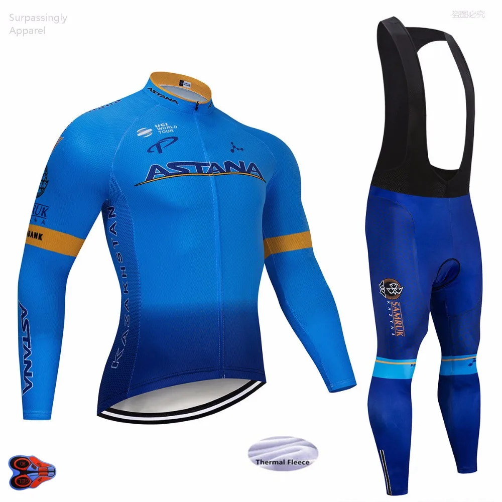 2019 UCI فريق الشتاء طويل كم استانا الدراجات جيرسي الملابس دراجة الرياضة مايوه Ciclismo Mtb الدراجة الرياضية الدراجات مجموعات