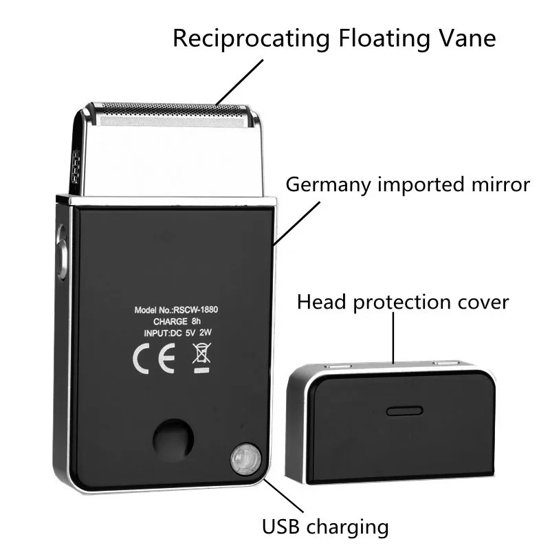 Перезаряжаемая электробритва для мужчин, Портативная usb зарядка, возвратно-поступательный триммер для бороды, бритвенный станок, электрическая бритва 35D