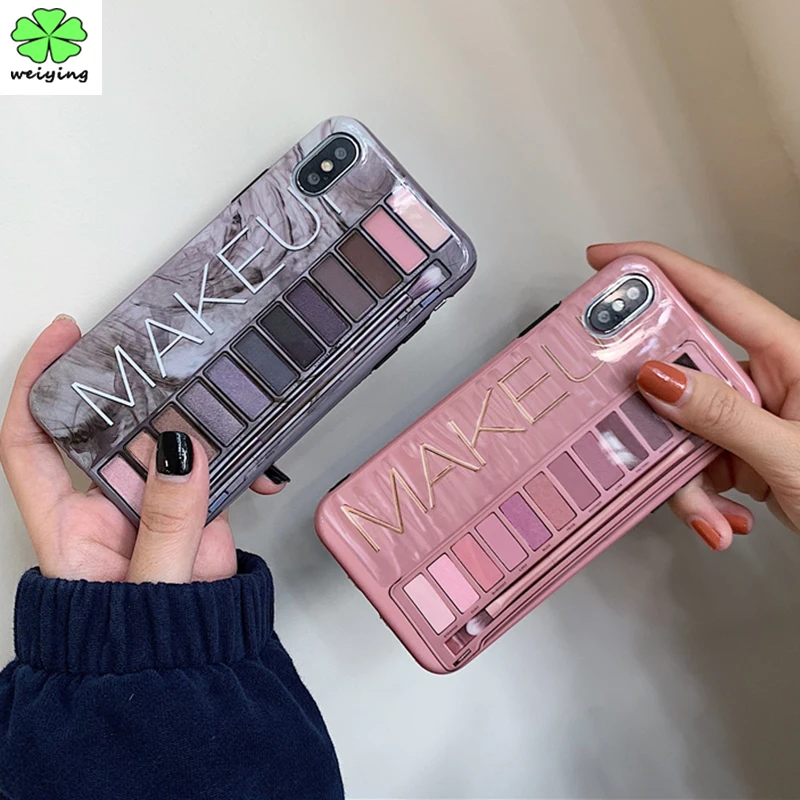 

Makeup Eyeshadow Palette phone Case For iphone XS Max XR XS for iphone 6 6s 7 8 plus glossy soft silicone case cover