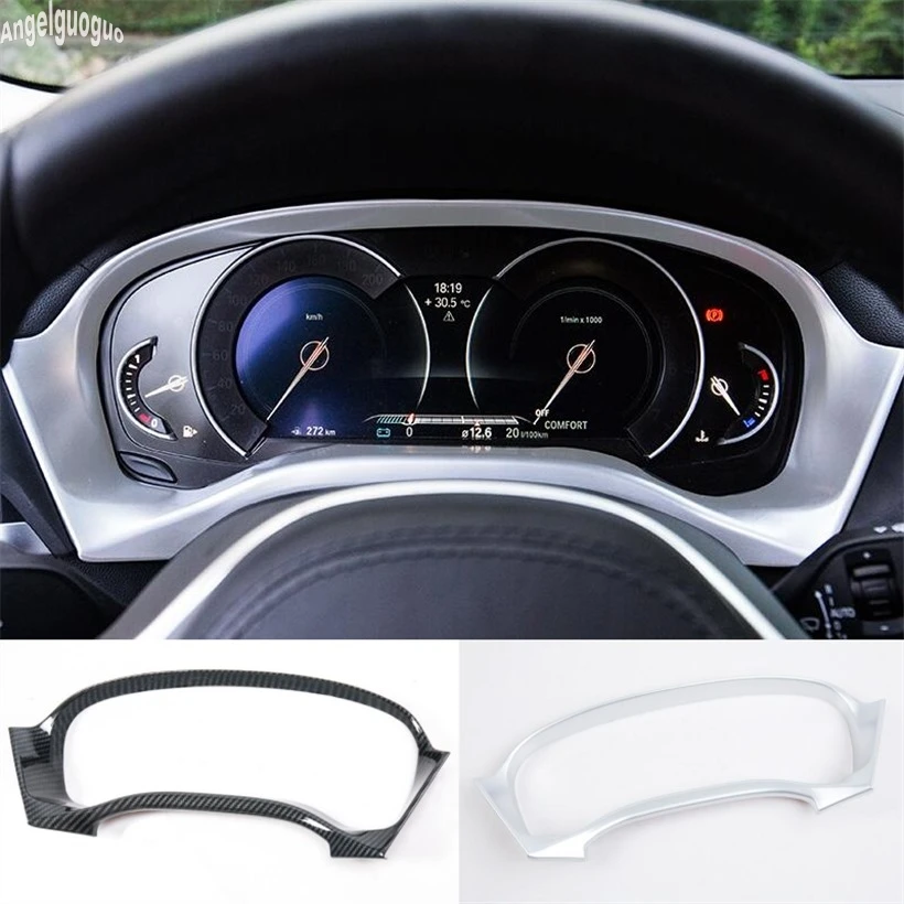 For BMW X3 G01 2018 19 accessories ABS Chrome / Carbon Style Car Instrument Desk Dashboard Frame Trim Cover Sequin Car styling