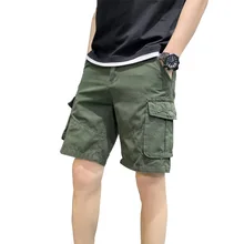 ZHUOFEI мужские хлопковые Шорты повседневные карманные мужские шорты Карго Шорты Средняя Талия Повседневная Уличная одежда