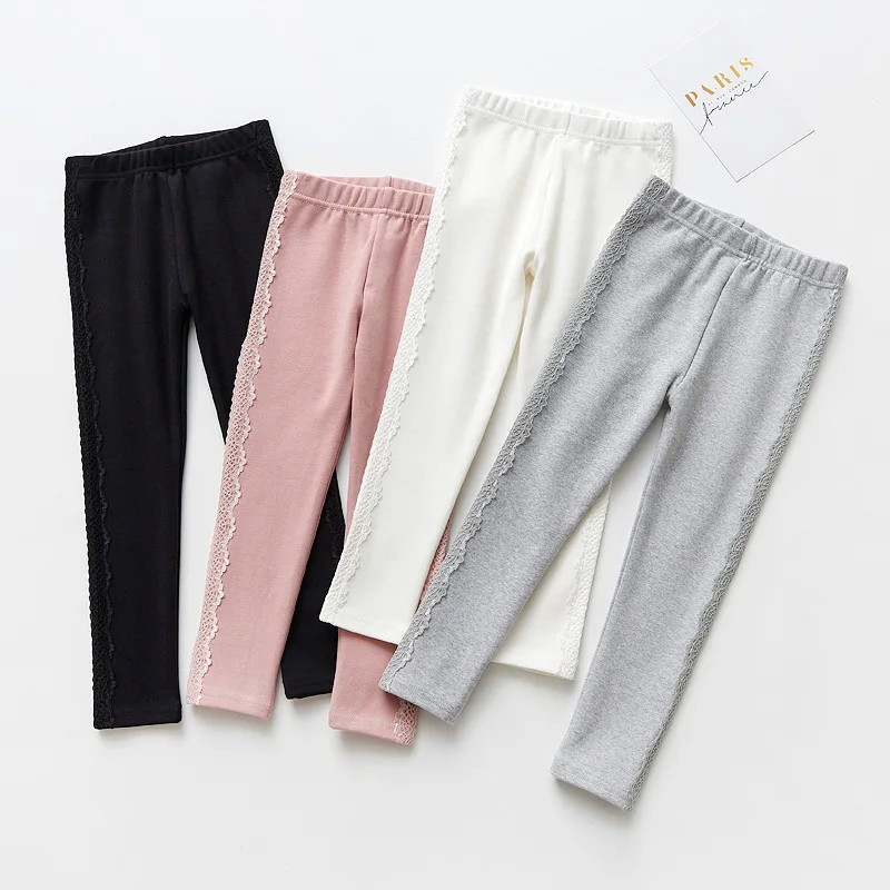 

Autumn Children's Leggings Korean Children's Pants Lace Girls Leggings 95% Cotton Children's Trousers
