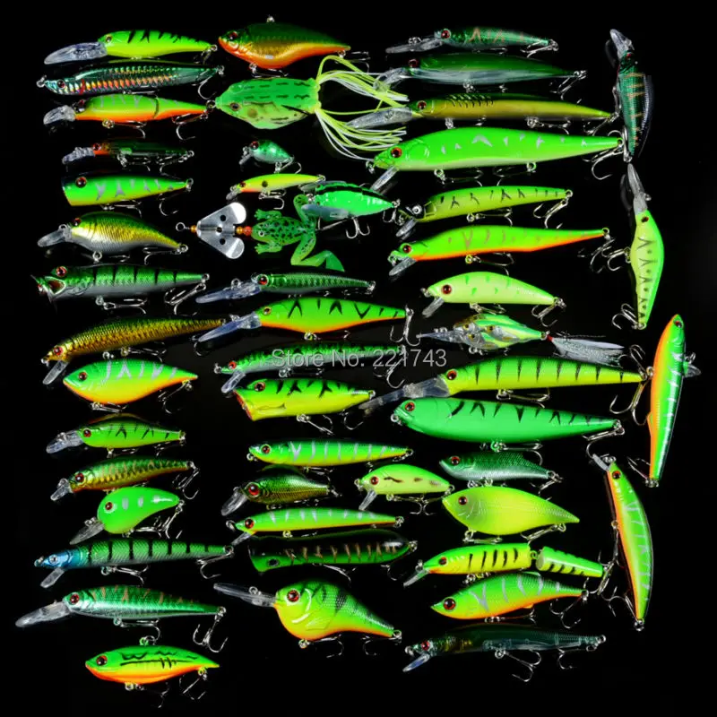 Prix pour Nouveau 50 pcs/ensemble Leurres de Pêche Mixte 50 Varisized Minnow/Crank/VIB/Popper Leurre et Caoutchouc Souple Basse Spinnerbait Cuillère Poissons Tackle Prix pour Nouveau 50 pcs/ensemble Leurres de Pêche Mixte 50 Varisized Minnow/Crank/VIB/Popper Leurre et Caoutchouc Souple Basse Spinnerbait Cuillère Poissons Tackle