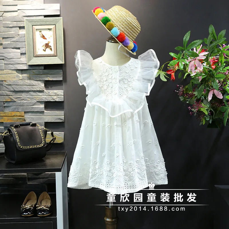 

SexeMara Children's clothing 2018 summer new girls Sen Department of wood fungus exquisite embroidery doll style dress