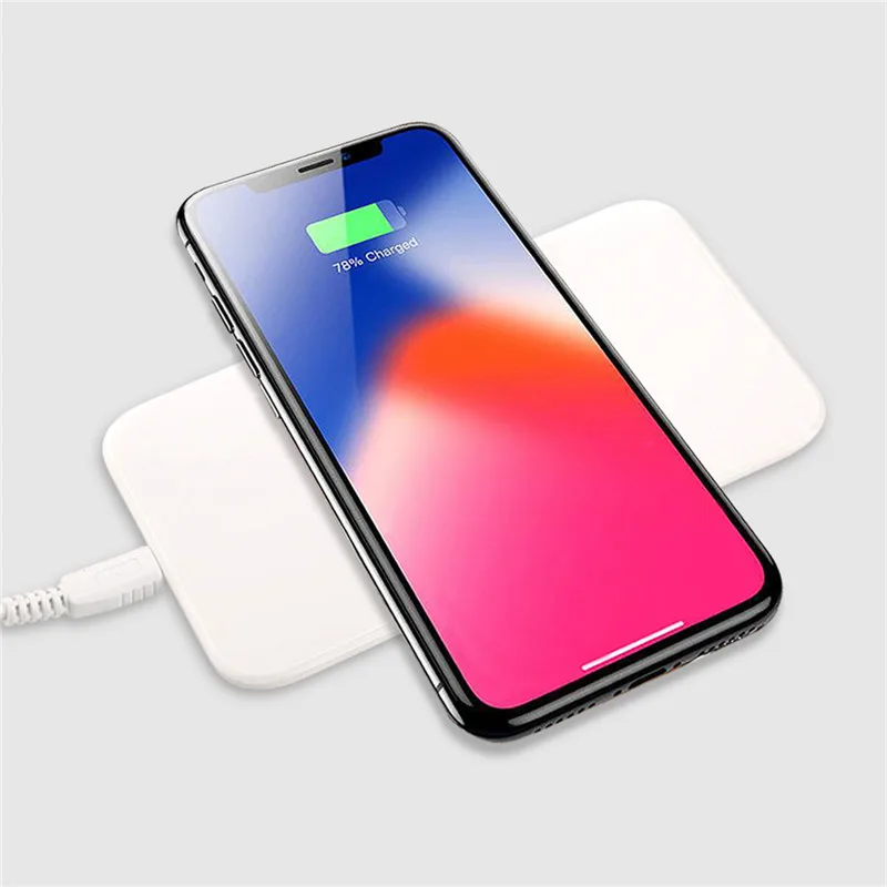 Qi Standard Small Thin Square Wireless Charger Support for iphone 8 8p X Universal Wireless charging pad for Samsung S8 Note8