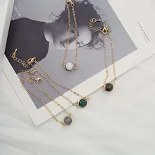 Мода камень подвески счастливый браслет возлюбленной для женщин девочек сплав золотого цвета браслет из цепочек ювелирные изделия подарок на день рождения