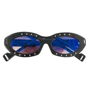 

2019 Women Small Oval Sunglasses Women New Fashion Brand Classic Acetate Diamonds Frame Shades Female Sun Glasses With Box