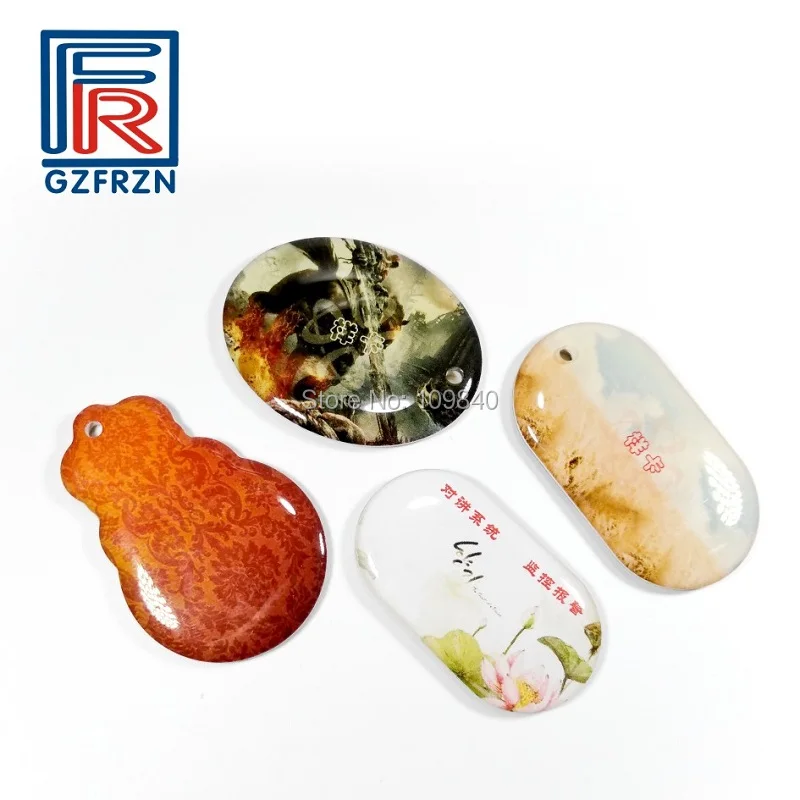 

100pcs Custom printing 13.56mhz Epoxy tag with F08(S50) chip waterproof ISO14443A keyfob card for access control