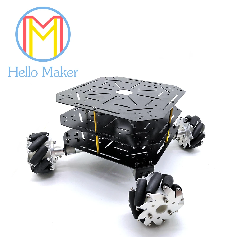 4 WD 100 мм колесо Mecanum. Алюминиевый сплав. Мощный двигатель. Для фанатов сделай сам.