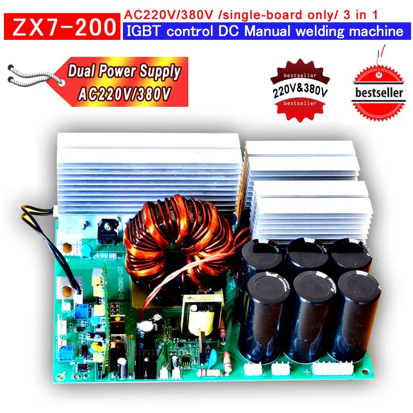 

Dual power supply AC220V/380V of Circuit board of ZX7 200 IGBT PCB Single board for inverter welder 3 in 1 welding machine