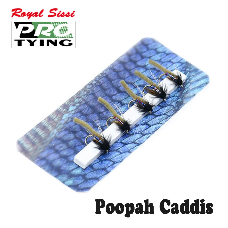 

5pcs bottom fly fishing sinking nymph flies12#poopah caddis flies extend body artificial trout fly hand tied insect lure bait