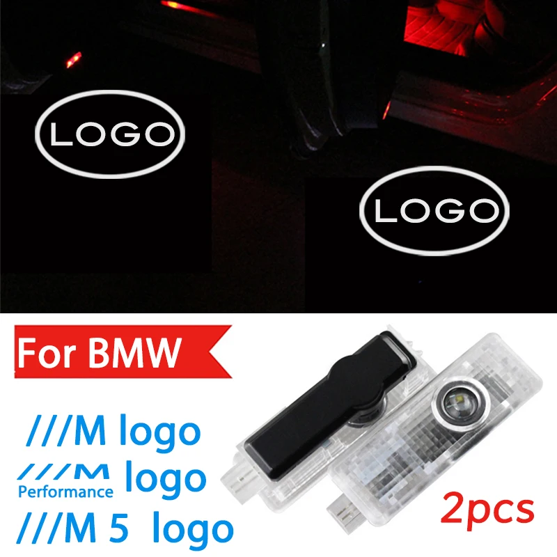 2 шт. для BMW M5 E60 E61 F10 F07 G30 M производительность светодиодный логотип на дверь