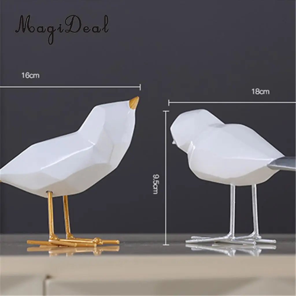 Resin Modern Bird Figurine Statue Abstract Art Sculpture for Home Room Decor